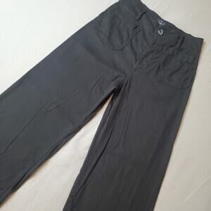 Maeve Anthropologie Women's Size 26 Colette Cropped Linen Blend Wide-Leg Pants